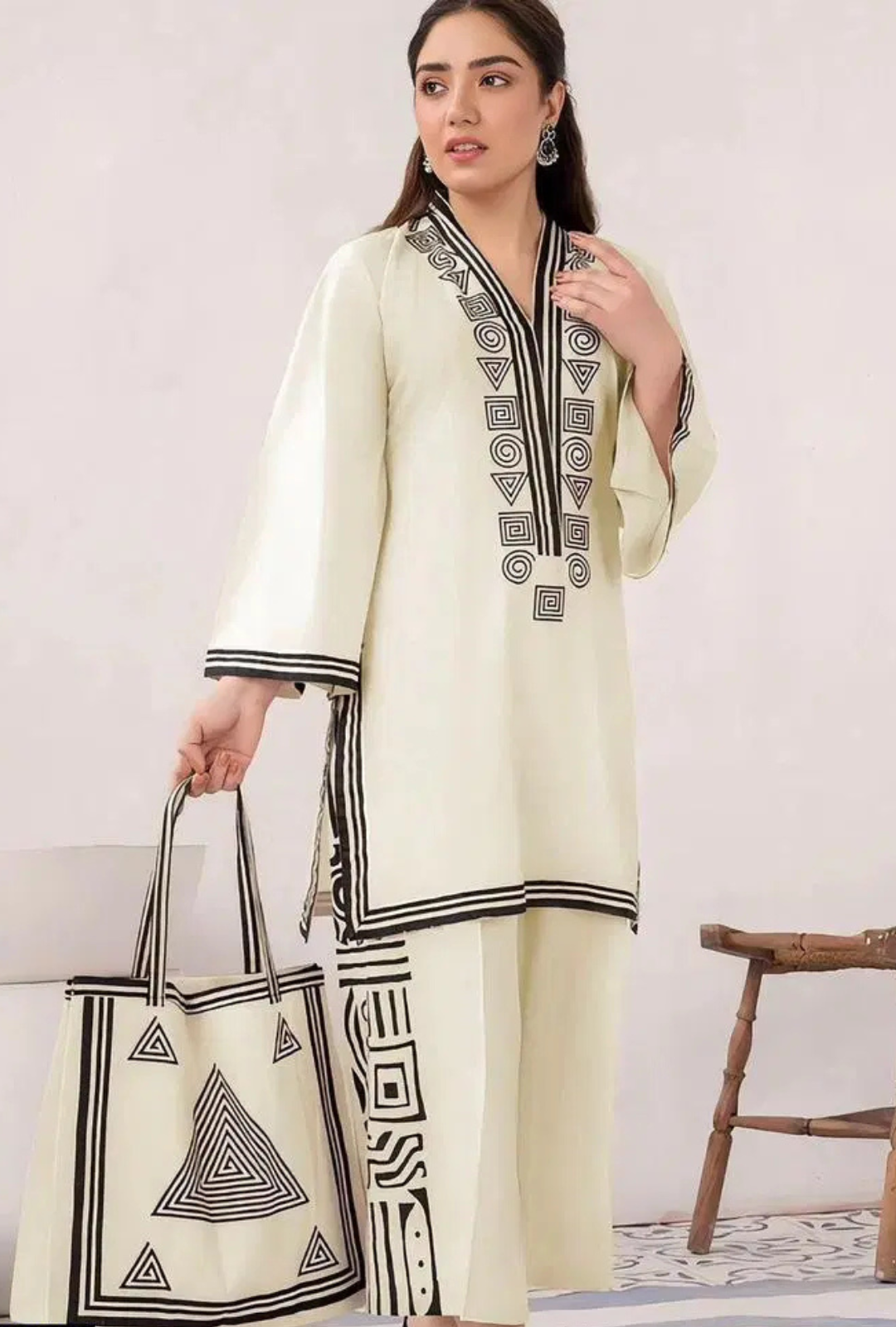 Stitched Linen Chikankari Suit